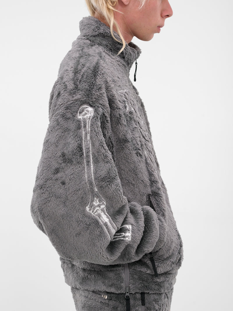 Gray Skeletal Embroidery Fleece Sweater (25AW32BL232-GREY)