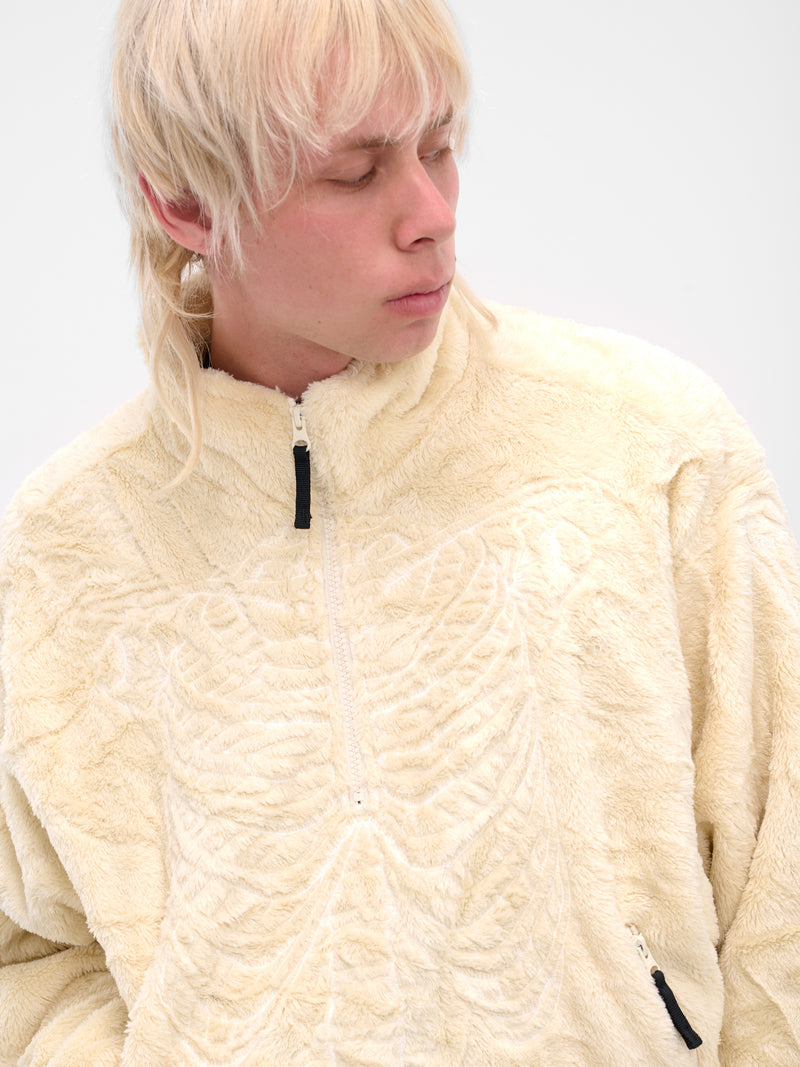 Ivory Skeletal Embroidery Fleece Sweater (25AW32BL232-IVORY)