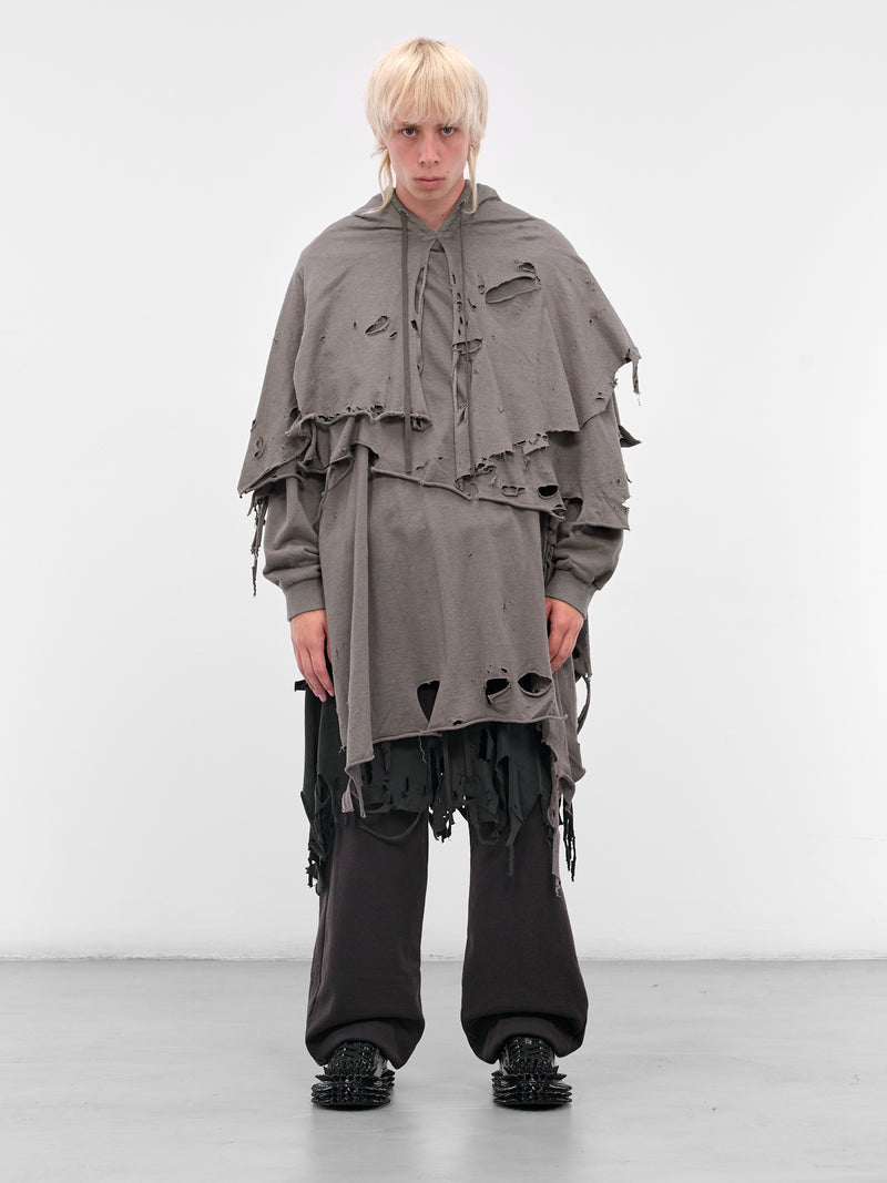 Gray Distressed Layering Hoodie (25AW34CS397-GREY)