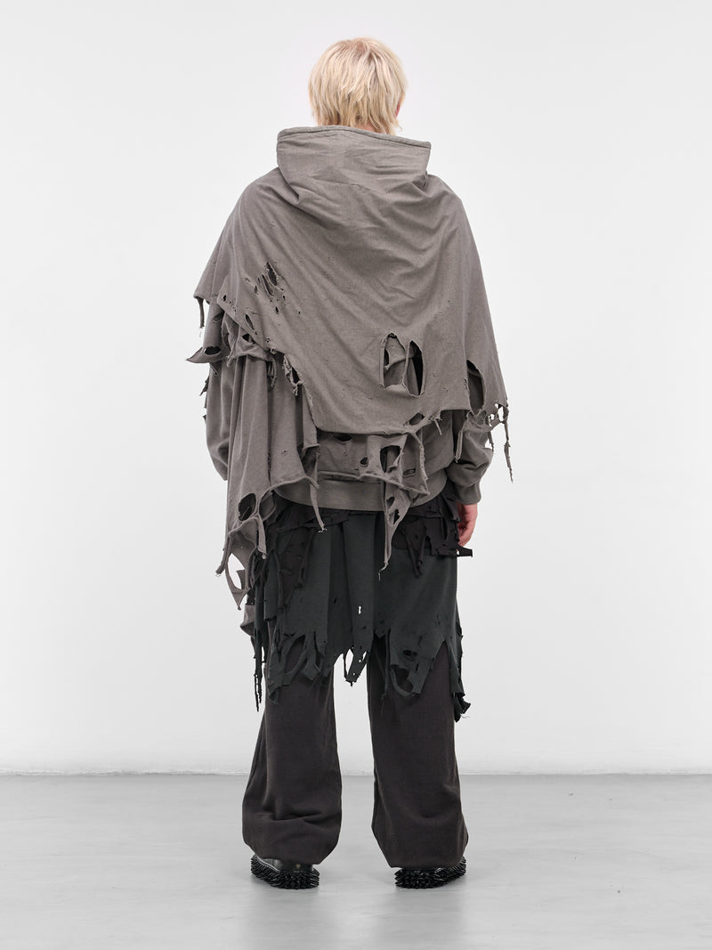 Gray Distressed Layering Hoodie (25AW34CS397-GREY)