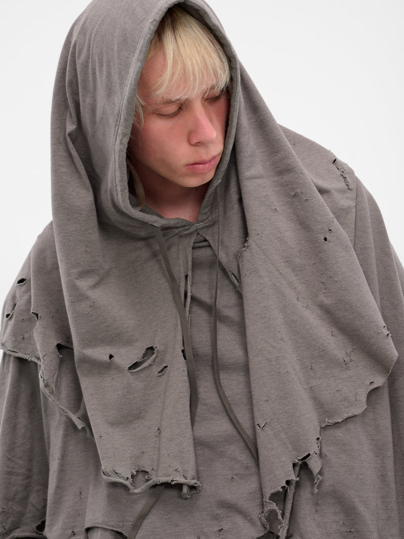 Gray Distressed Layering Hoodie (25AW34CS397-GREY)