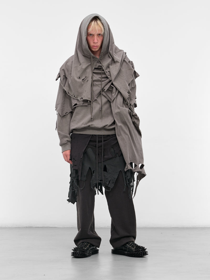 Gray Distressed Layering Hoodie (25AW34CS397-GREY)