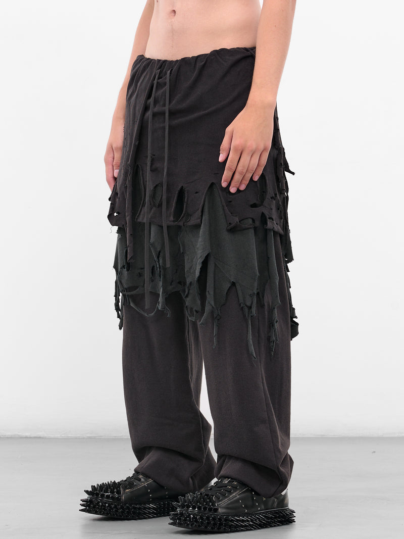 Black Distressed Layering Sweatpants (25AW34PT327-BLACK)