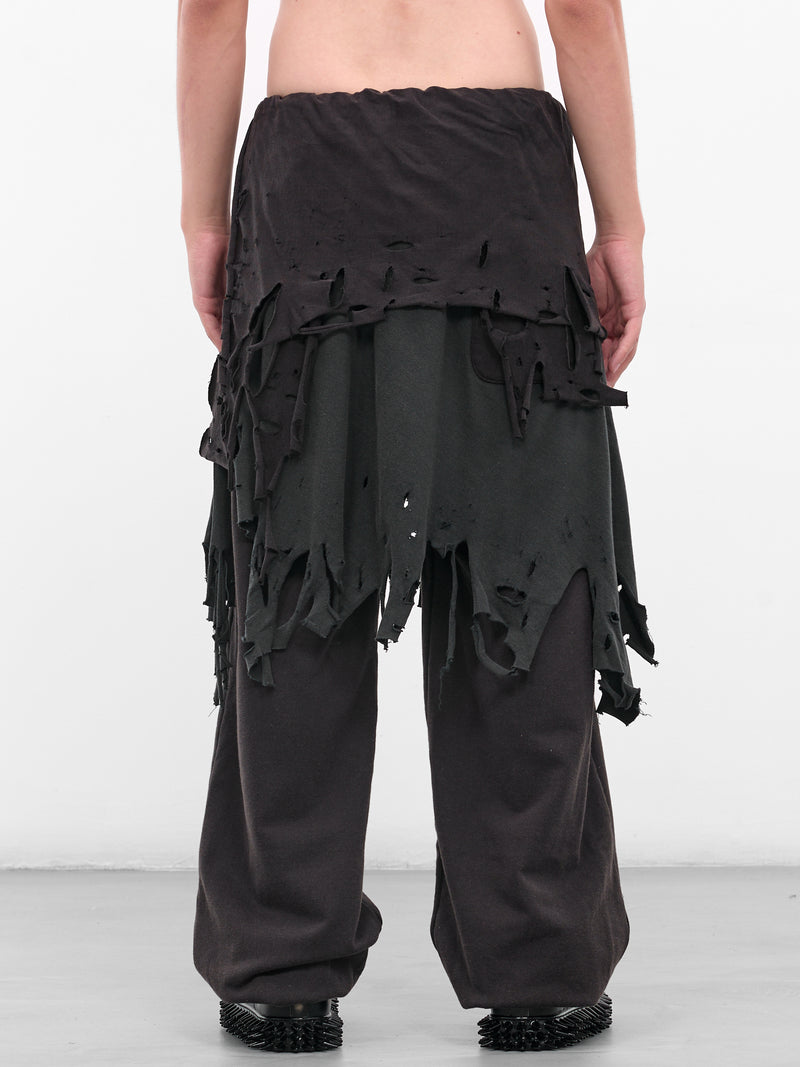 Black Distressed Layering Sweatpants (25AW34PT327-BLACK)