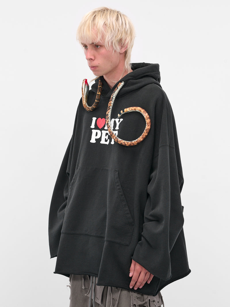 Black Pet Snake Graphic Hoodie (25AW36CS398-BLACK)