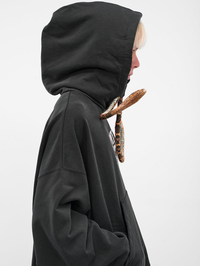 Black Pet Snake Graphic Hoodie (25AW36CS398-BLACK)