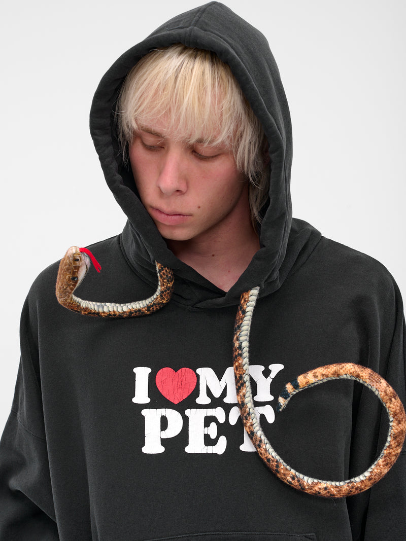 Black Pet Snake Graphic Hoodie (25AW36CS398-BLACK)