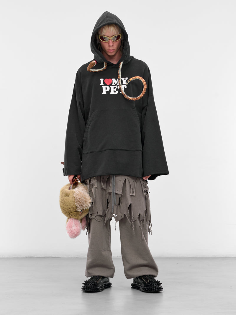 Black Pet Snake Graphic Hoodie (25AW36CS398-BLACK)