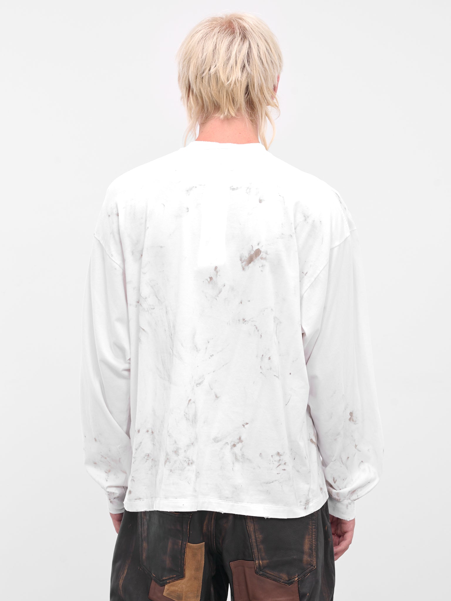 White Distressed Teddy Bear Tee (25AW39CS402-WHITE)