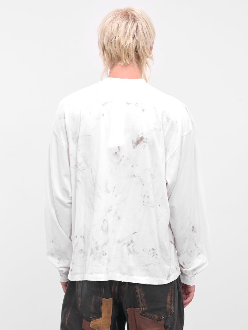 White Distressed Teddy Bear Tee (25AW39CS402-WHITE)