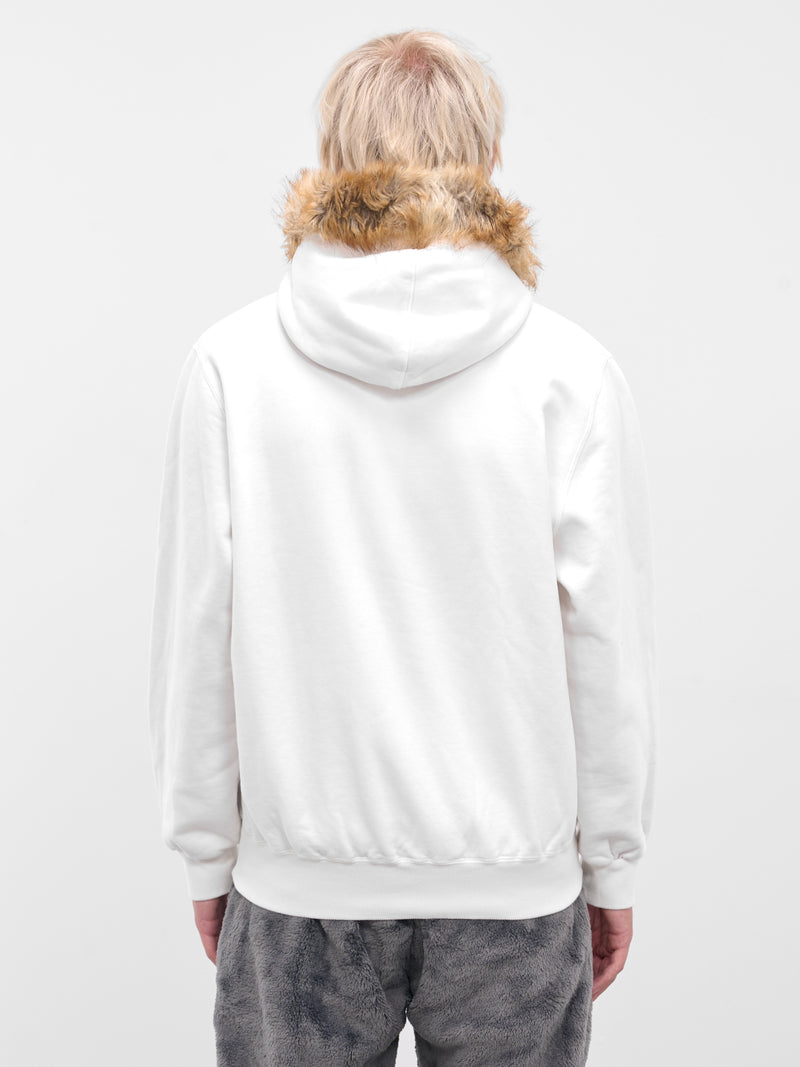 White Fur Graphic Zip Hoodie (25AW44CS406-WHITE)