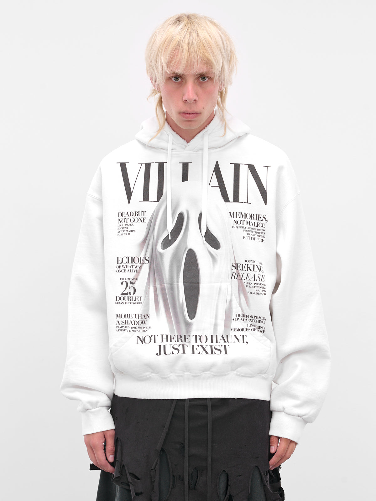 White Ghost Villain Hoodie (25AW47CS410-WHITE)