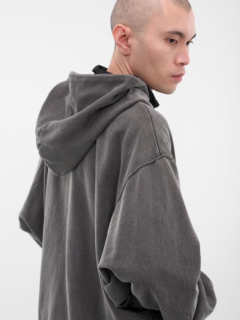 Black Wash Oversized Zip Hoodie (25AW49CS394-BLACK)
