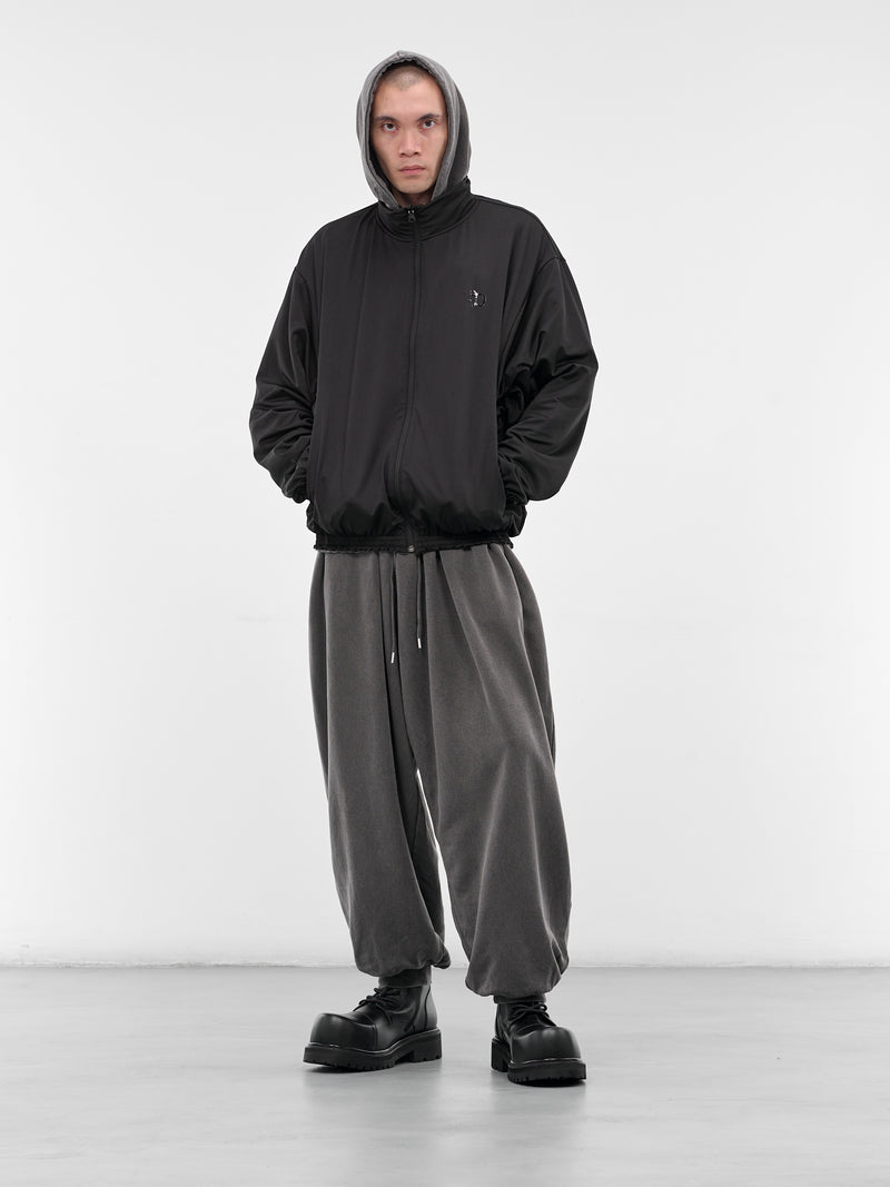Black Wash Baggy Joggers (25AW49PT319-BLACK)