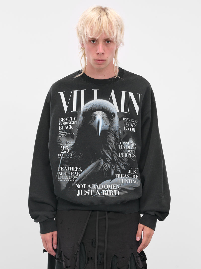 Black Raven Villain Crewneck Sweatshirt (25AW53CS412-BLACK)