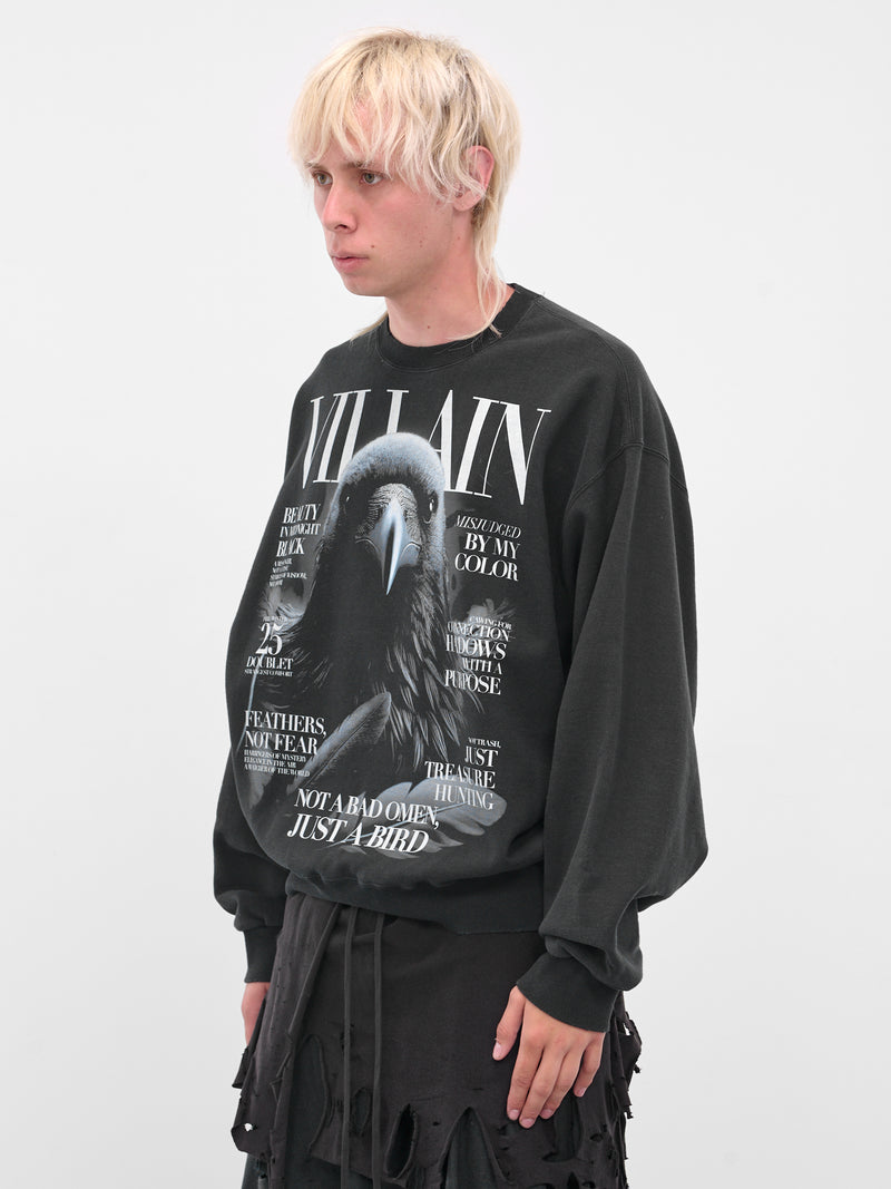 Black Raven Villain Crewneck Sweatshirt (25AW53CS412-BLACK)