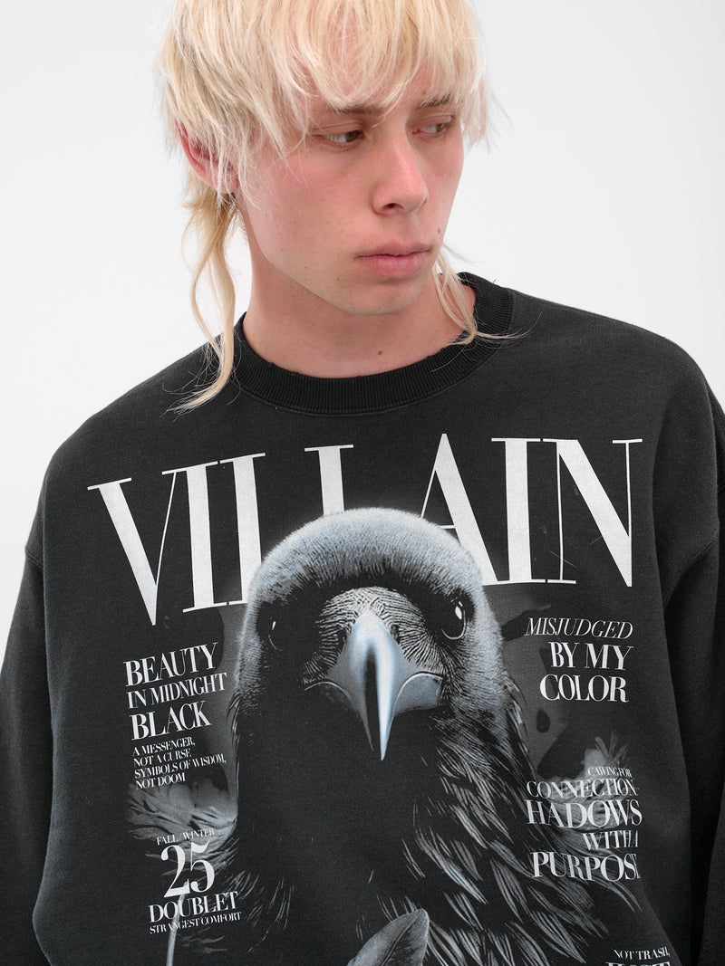 Black Raven Villain Crewneck Sweatshirt (25AW53CS412-BLACK)