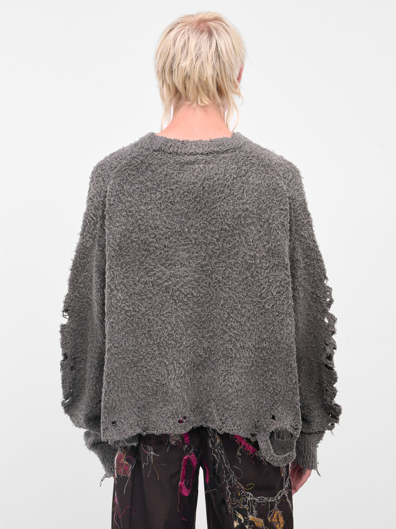 Gray Skeletal Cut-Out Knit Sweater (25AW61KN192-GREY)