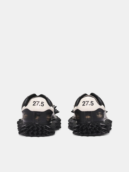 Black Leather Spiky Sneakers (25AW67FT63-BLACK)