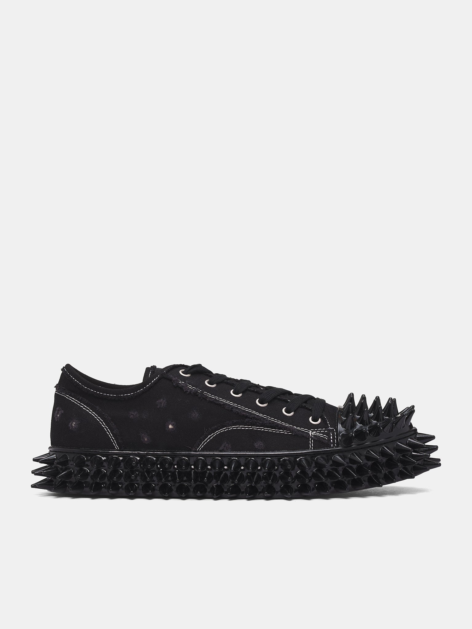 Black Canvas Spiky Sneakers (25AW75FT62-BLACK)