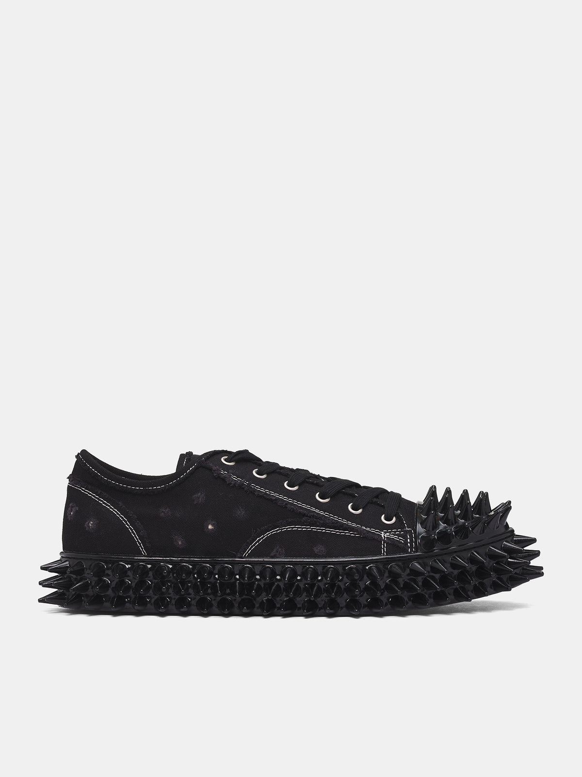 Black Canvas Spiky Sneakers (25AW75FT62-BLACK)