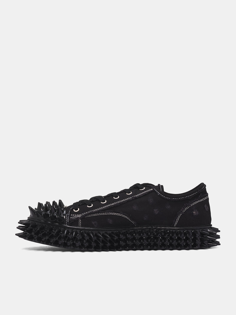 Black Canvas Spiky Sneakers (25AW75FT62-BLACK)