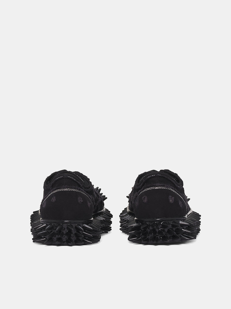 Black Canvas Spiky Sneakers (25AW75FT62-BLACK)