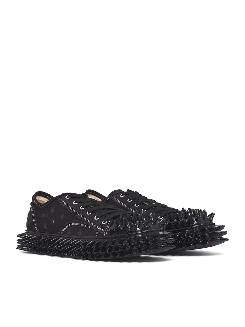 Black Canvas Spiky Sneakers (25AW75FT62-BLACK)