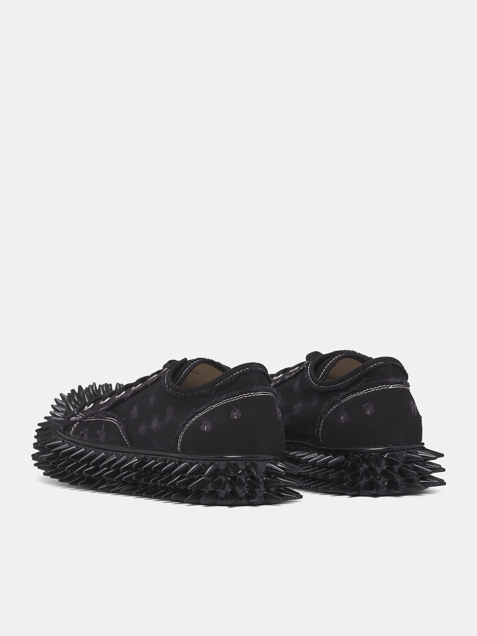 Black Canvas Spiky Sneakers (25AW75FT62-BLACK)