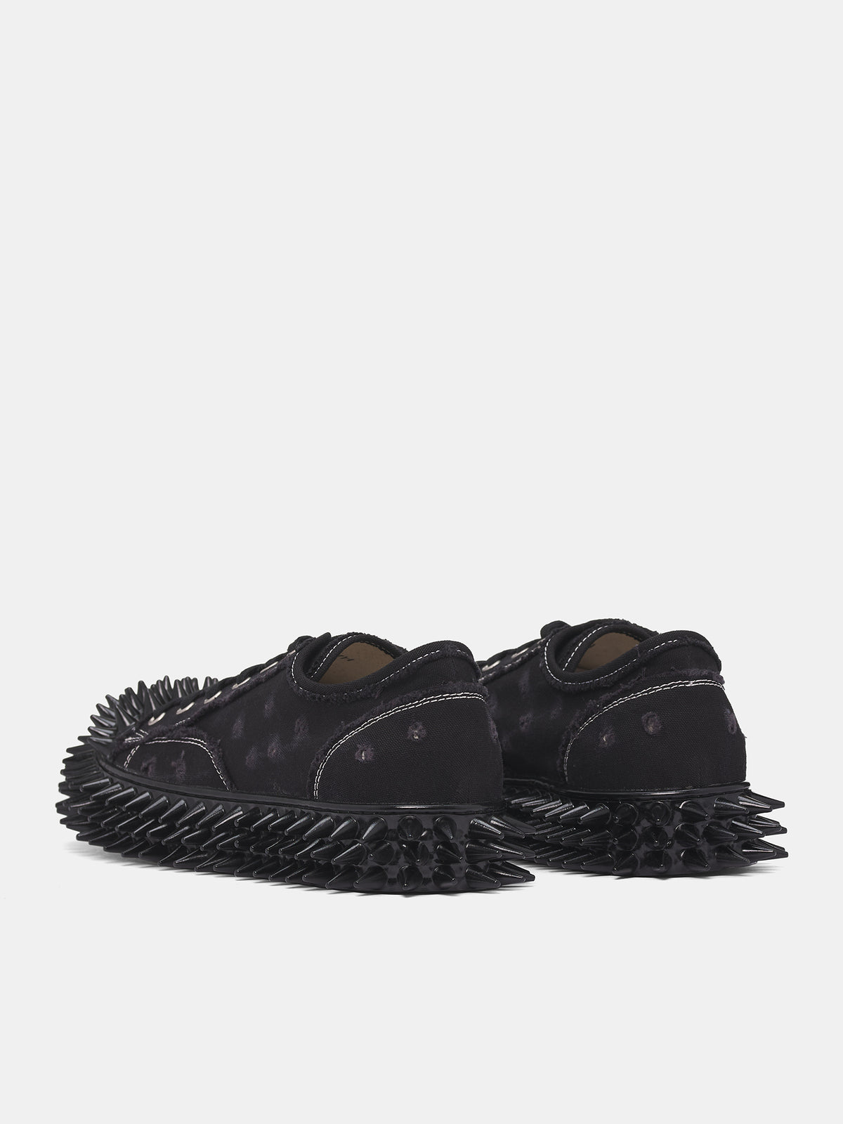 Black Canvas Spiky Sneakers (25AW75FT62-BLACK)