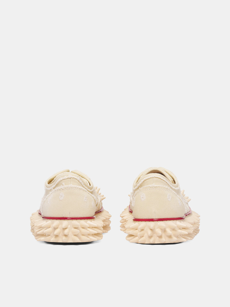 White Canvas Spiky Sneakers (25AW75FT62-IVORY)
