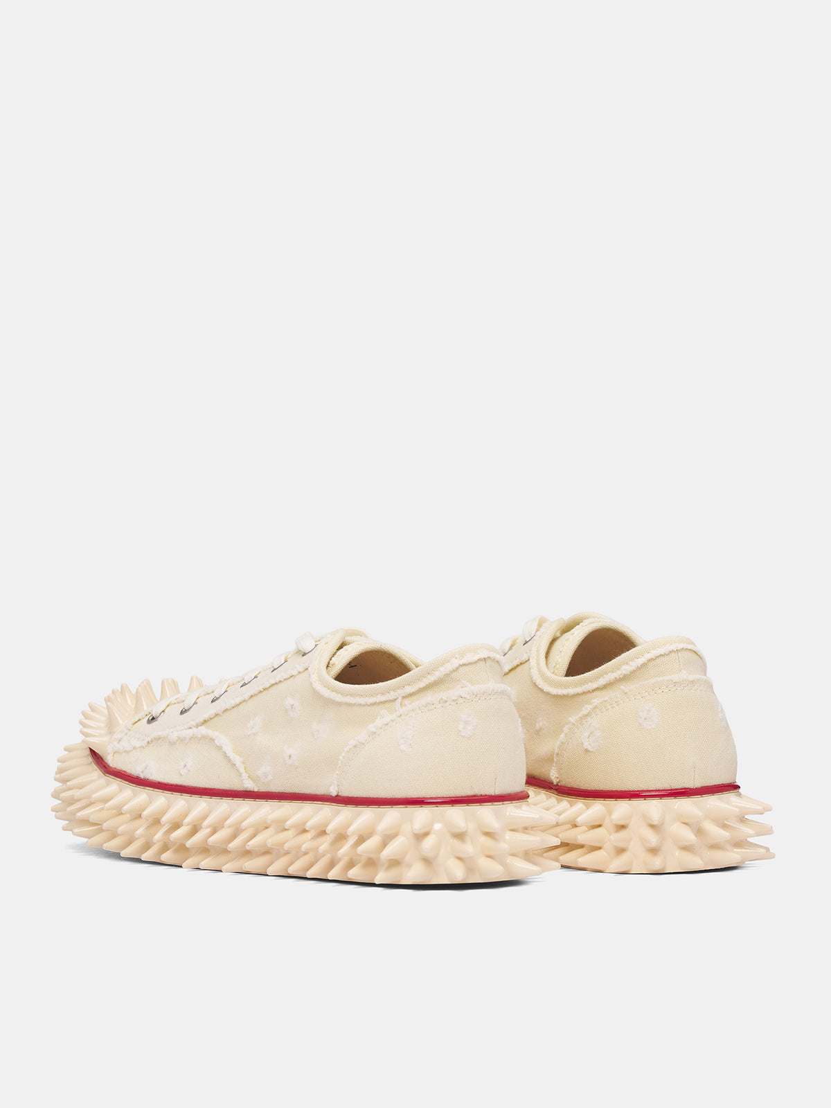 White Canvas Spiky Sneakers (25AW75FT62-IVORY)