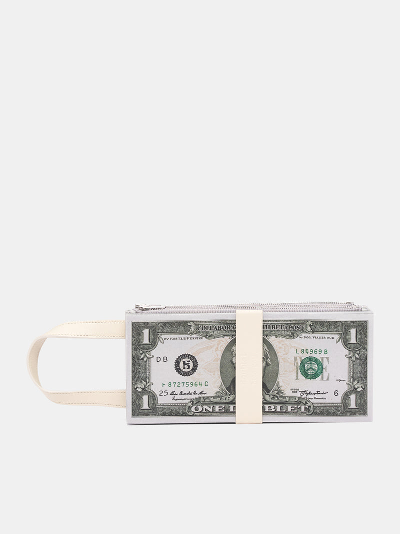 Trompe L'oeil Dollar Bill Bag (25AW77BG63-GREY)