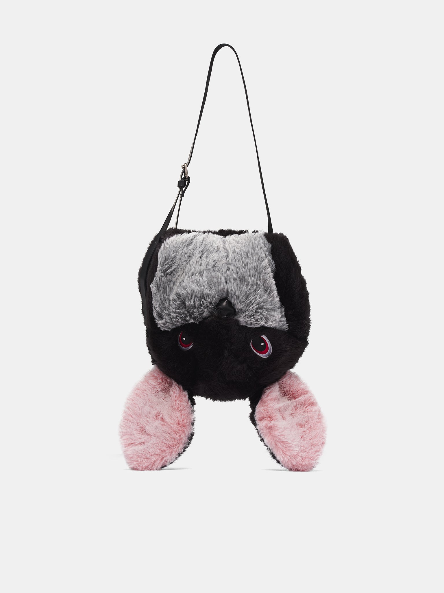 Black Rabbit Head Plush Bag (25AW81BG71-BLACK)