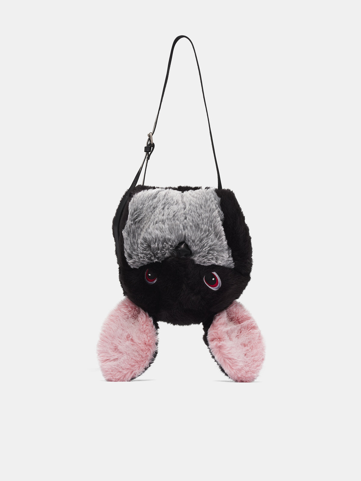 Black Rabbit Head Plush Bag (25AW81BG71-BLACK)