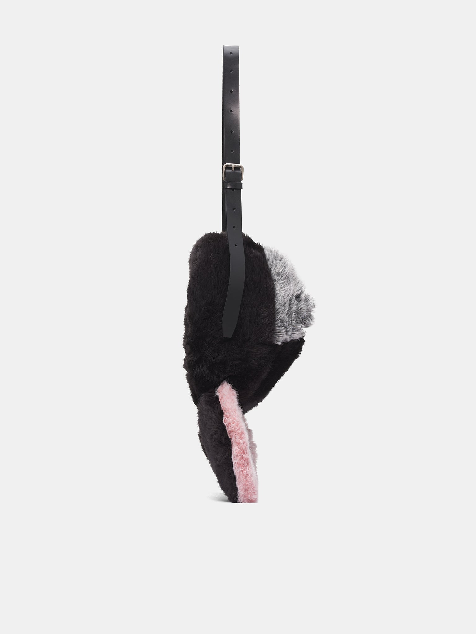 Black Rabbit Head Plush Bag (25AW81BG71-BLACK)