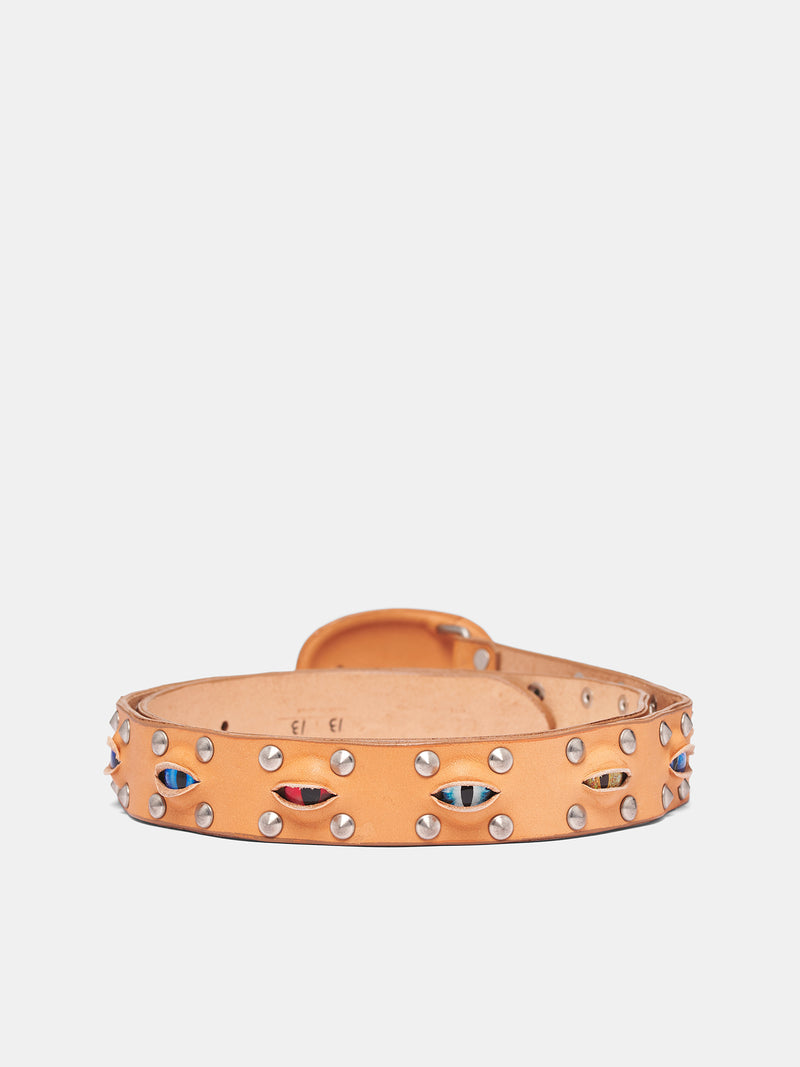 Camel Eye Cut-Out Stud Belt (25AW85BT31-CAMEL)