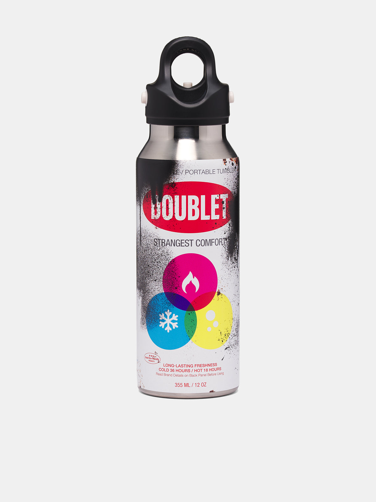Spray Can Steel Water Bottle (25AW90AC33-BLACK)