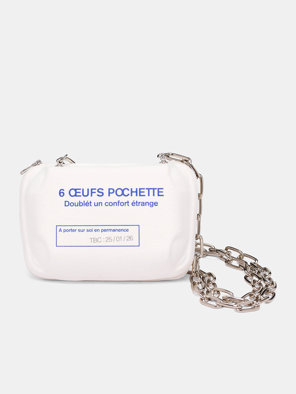 Trompe L'oeil Egg Carton Bag (25AW97BG69-WHITE)