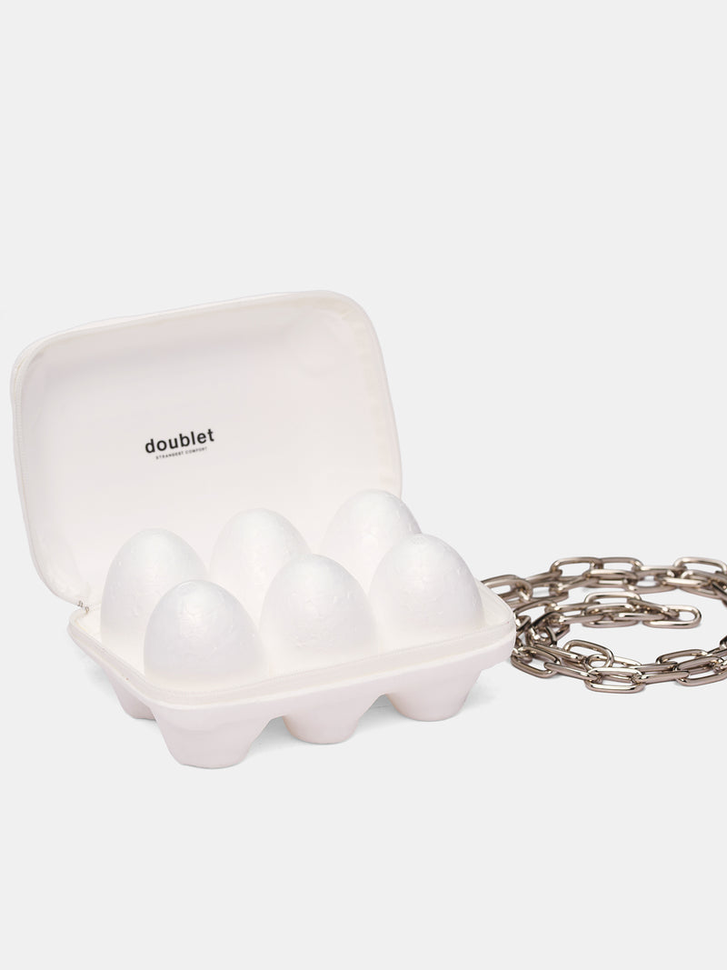 Trompe L'oeil Egg Carton Bag (25AW97BG69-WHITE)