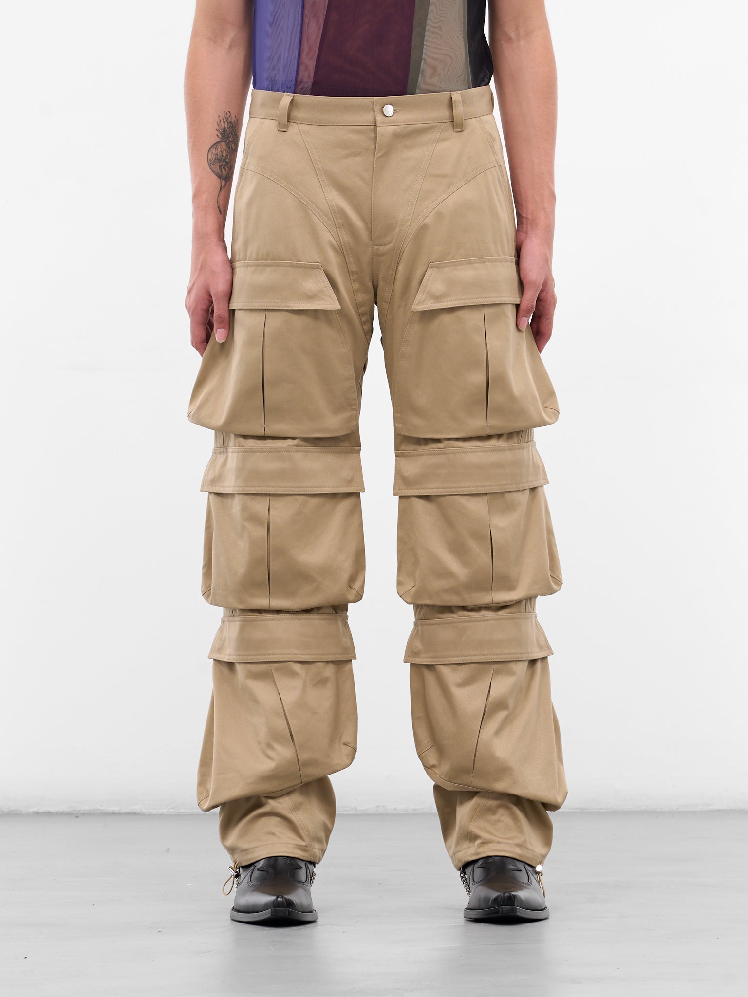 Beige Multi Pocket Cargo Pants (25F1PA0483264-BEIGE)