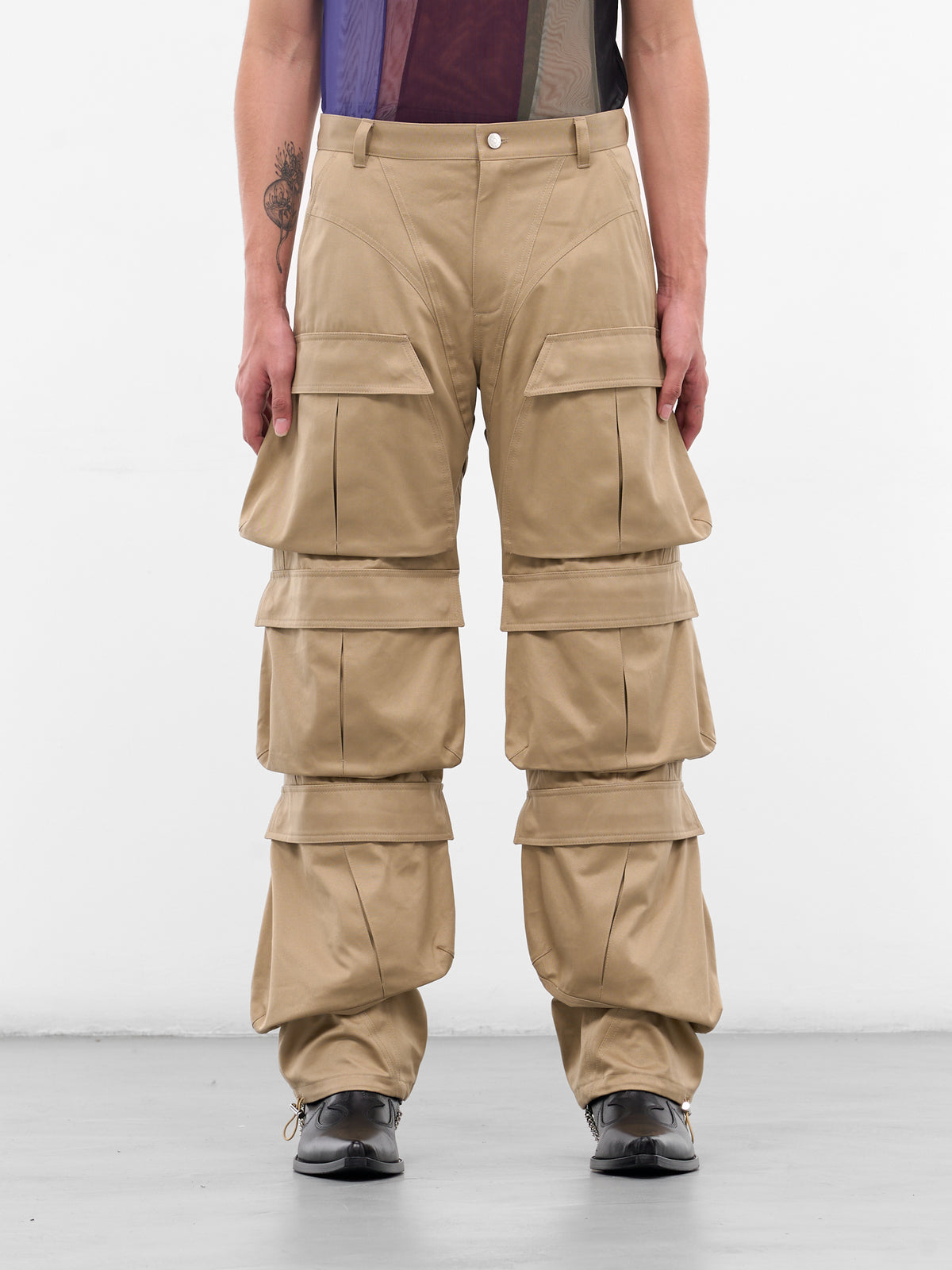 Beige Multi Pocket Cargo Pants (25F1PA0483264-BEIGE)
