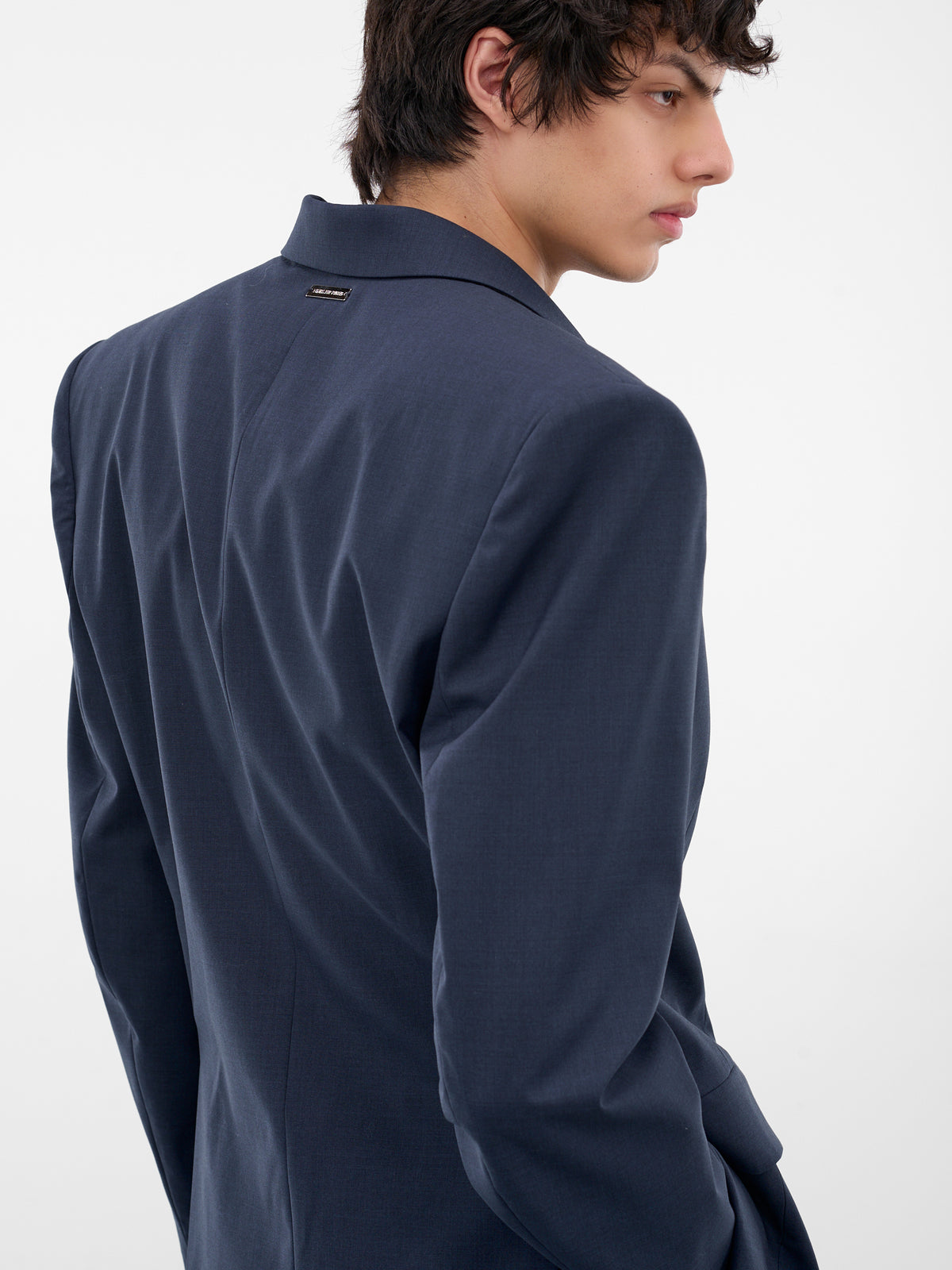 Blue Oversized Wool Blazer (25F1VE0467191-DARK-BLUE)