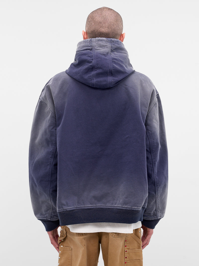 Vintage Effect Embroidered Zip Hoodie (25FW-JK-02-BLUE)