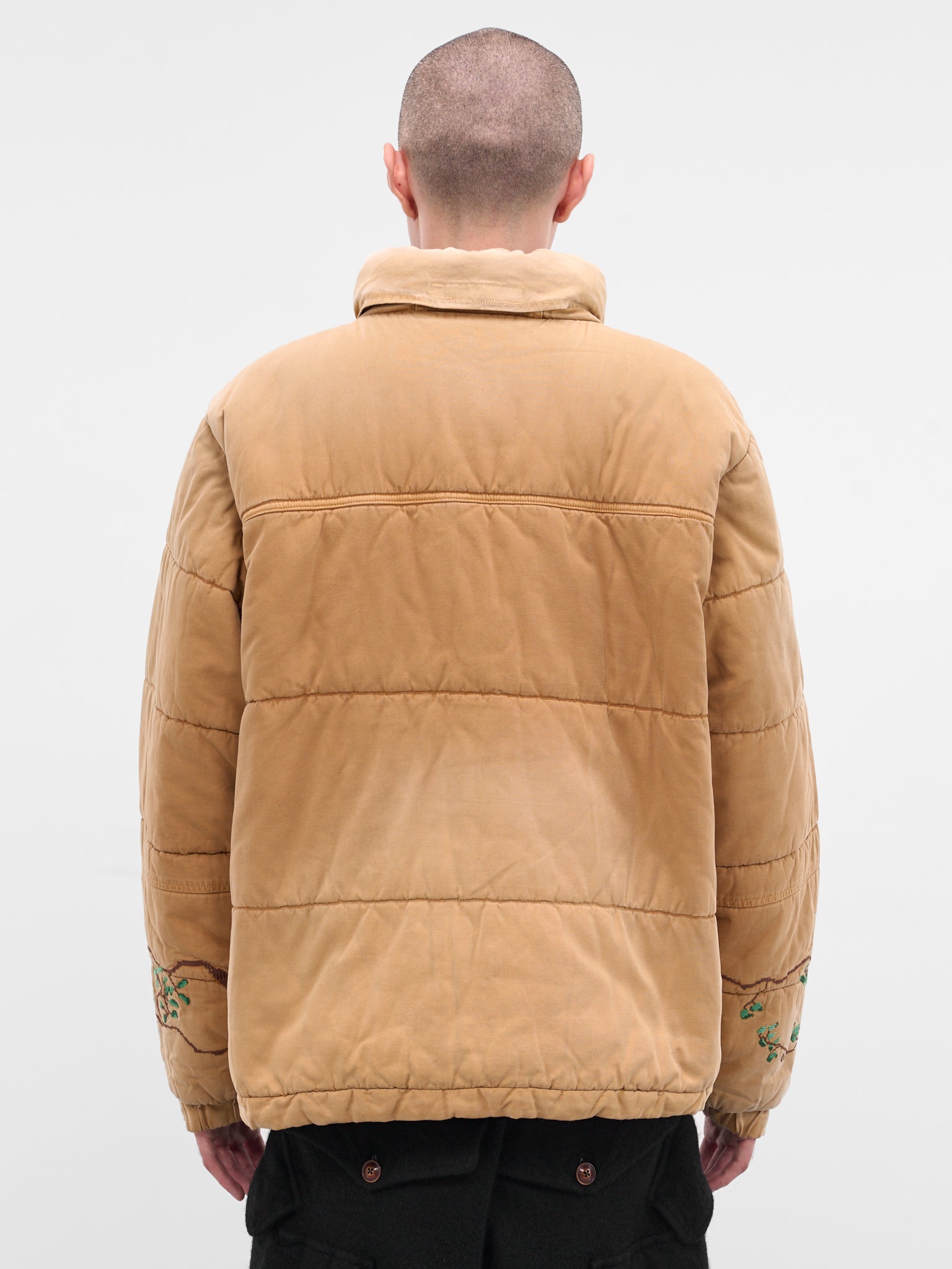 Embroidered Graphic Vintage Puffer Jacket (25FW-JK-07-BEIGE)