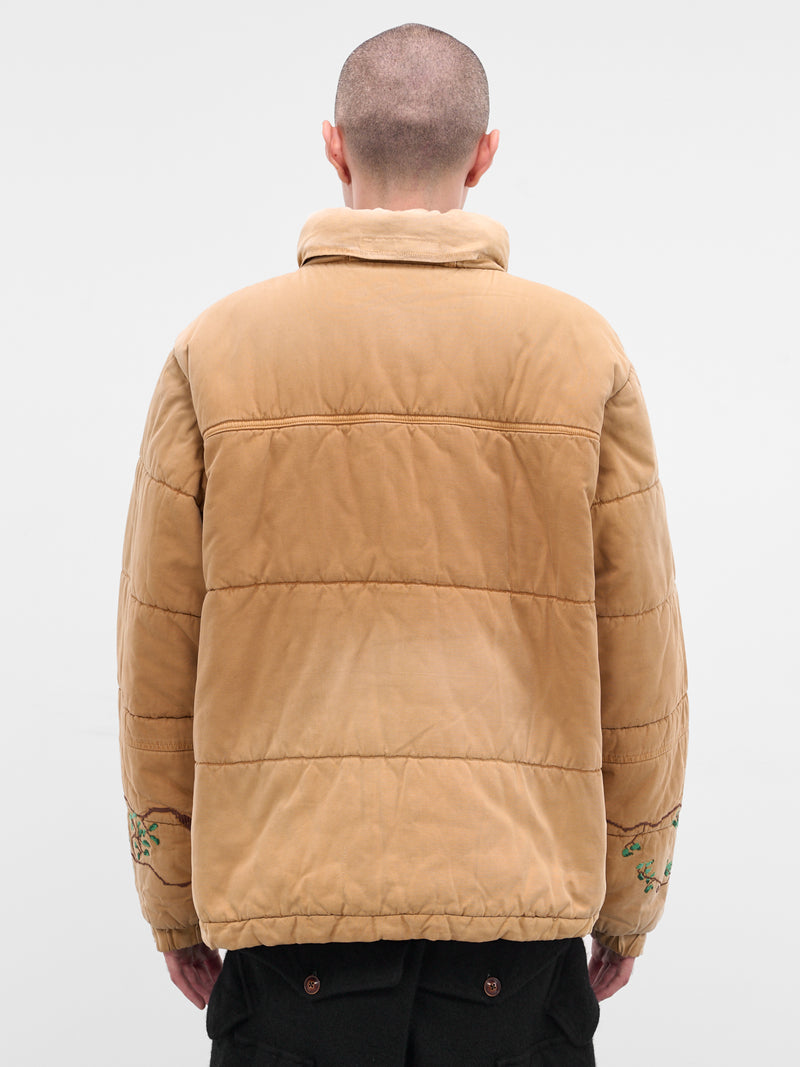 Embroidered Graphic Vintage Puffer Jacket (25FW-JK-07-BEIGE)