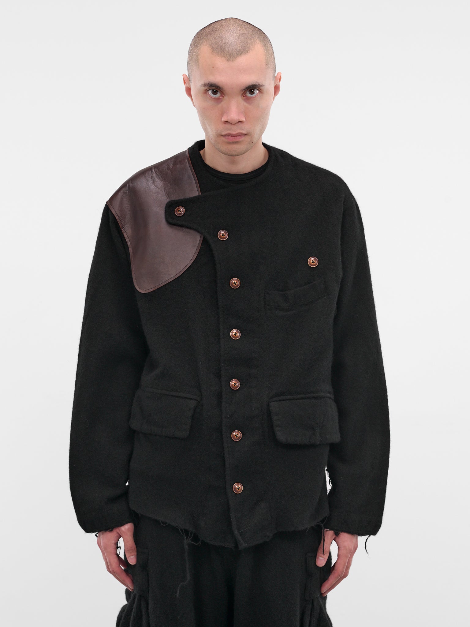 Black Wool Asymmetric Jacket (25FW-JK-08-BLACK)