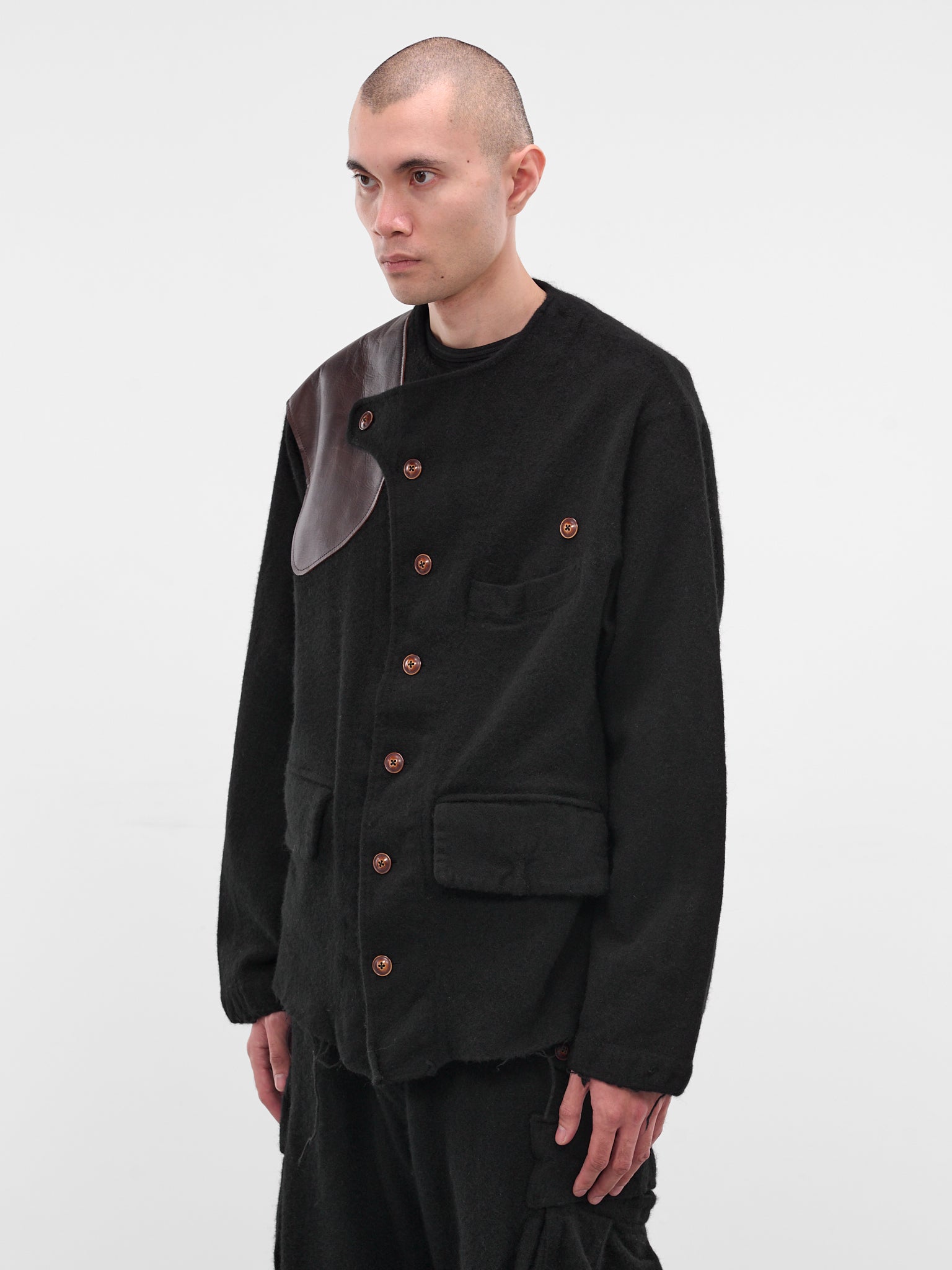 Black Wool Asymmetric Jacket (25FW-JK-08-BLACK)