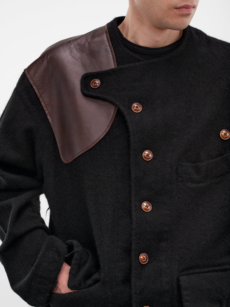 Black Wool Asymmetric Jacket (25FW-JK-08-BLACK)