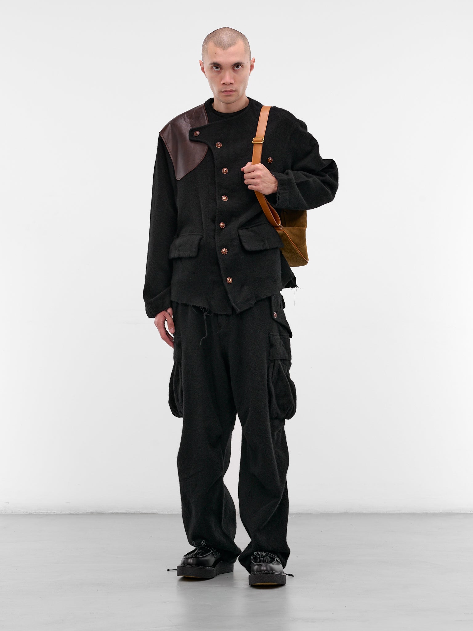 Black Wool Asymmetric Jacket (25FW-JK-08-BLACK)